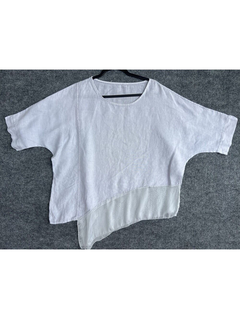 Unbranded Blouse Womens One Size Boxy Linen Silk Blend Lagenlook Minimalist.